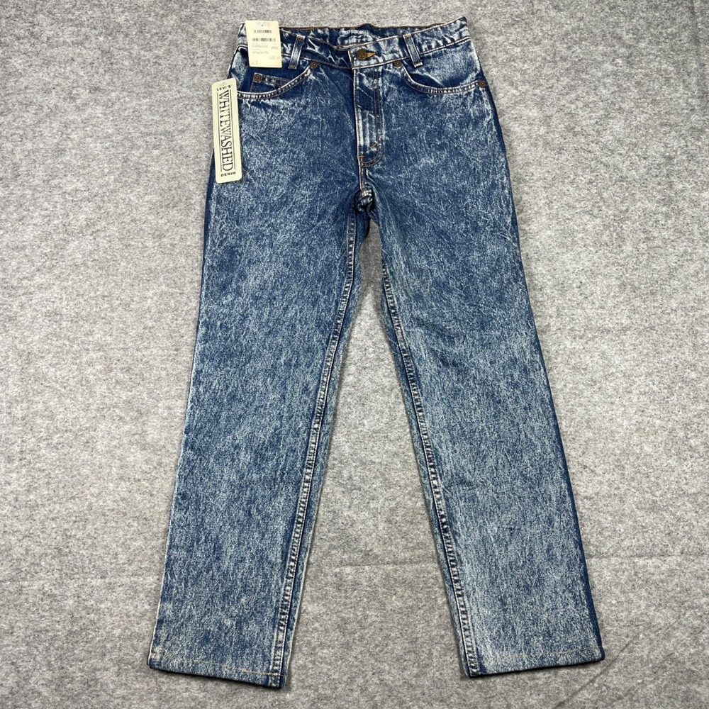 VTG 80s Levi's Jeans Mens 29x30 Blue Whitewashed Orange Tab 705 Student USA NEW